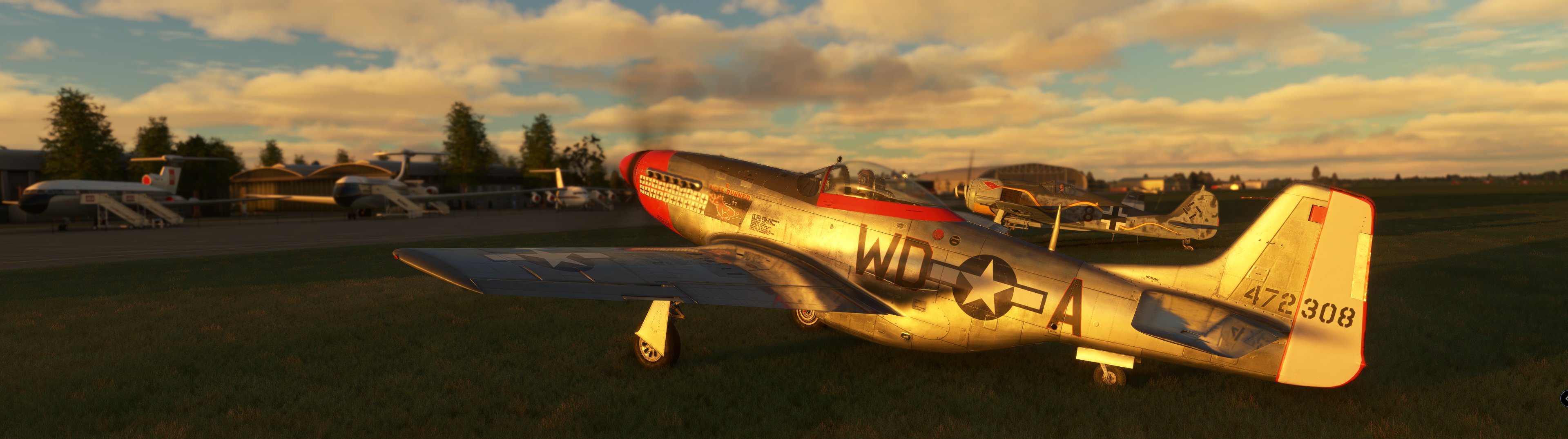 Dos FW-190 preparant-se davant els hangars